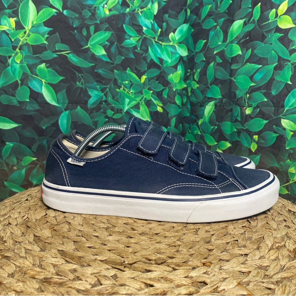 Vans Men's Navy Blue Canvas Velcro Sneakers